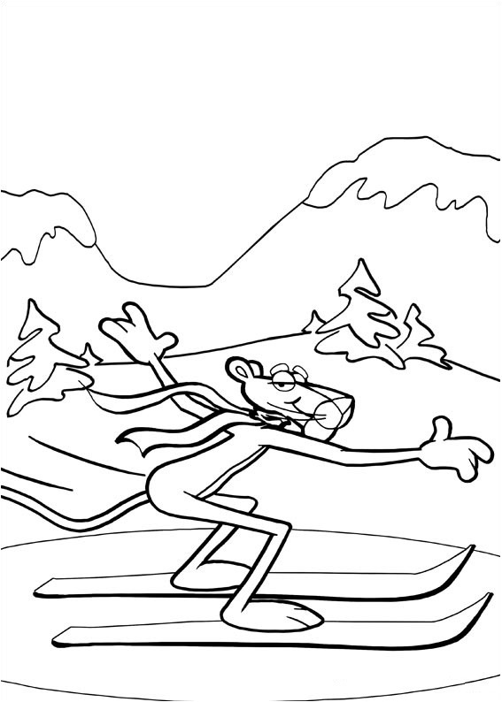 chú báo hồng trượt tuyết