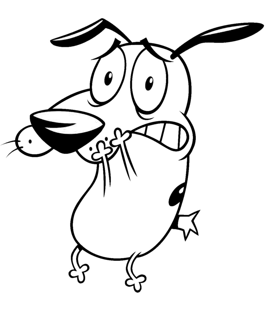 chú chó courage giật mình