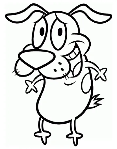 chú chó courage mỉm cười