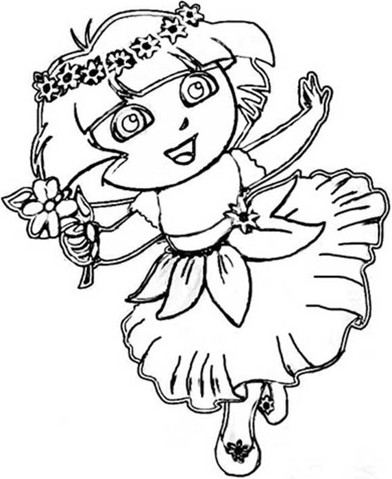 cô bé dora đang vui chơi