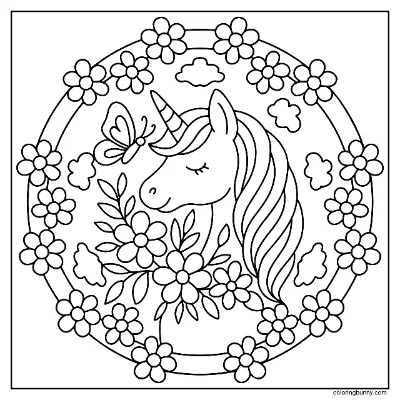 Trang Tô Màu Mandala Kỳ Lân Hoa