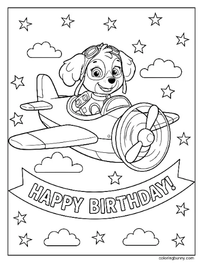 Trang Tô Màu Sinh Nhật Vui Vẻ Skye