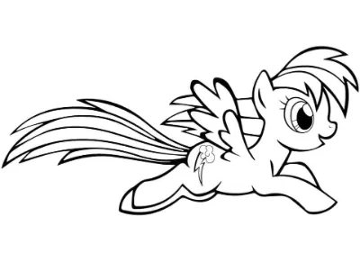 kỳ lân rainbow dash đang chạy