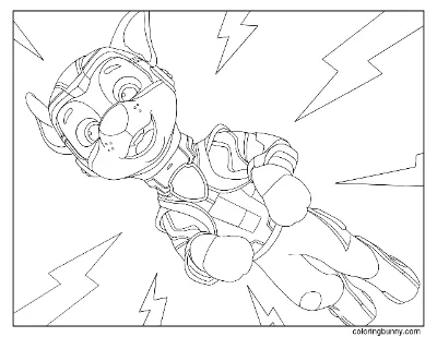 Trang Tô Màu Mighty Chase với Sét