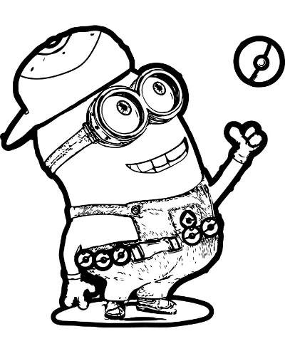 minion bob với quả bóng pokemon