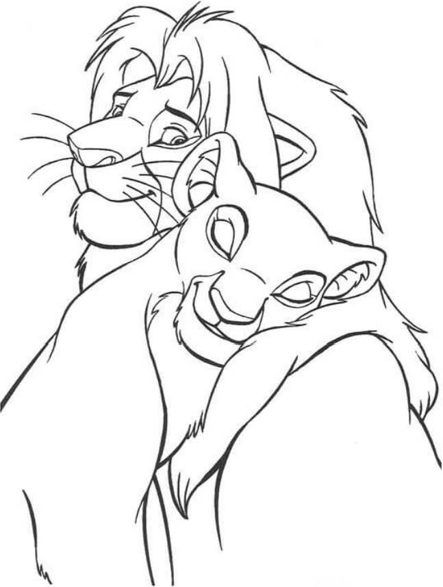 mufasa và sarabi ôm nhau