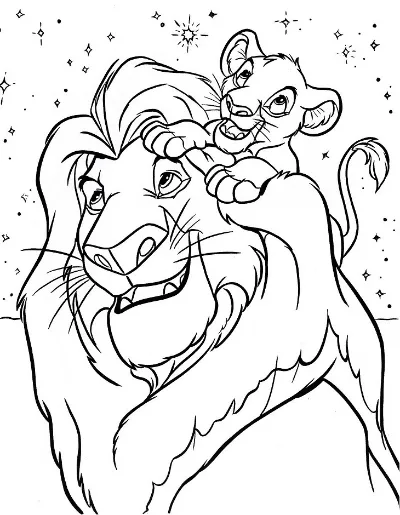 mufasa và simba ngắm sao