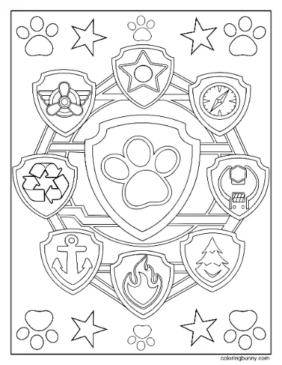 Trang Tô Màu Huy Hiệu Paw Patrol