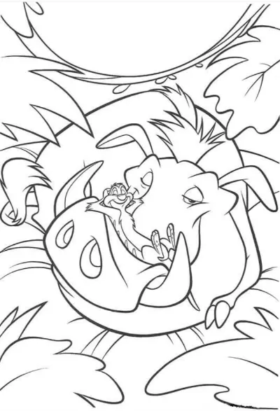 pumbaa và timon đang ngủ