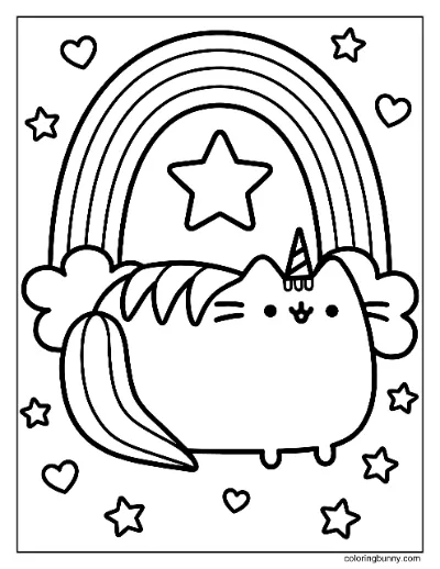 Trang Tô Màu Pusheenicorn Kỳ Lân Pusheen