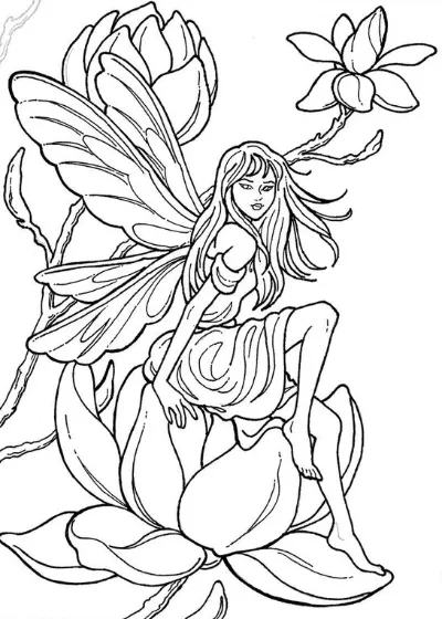 tiên nữ ngồi trên bông hoa