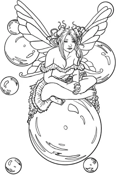 tiên nữ ngồi trên quả cầu