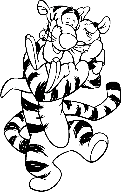 tigger đang ôm piglet