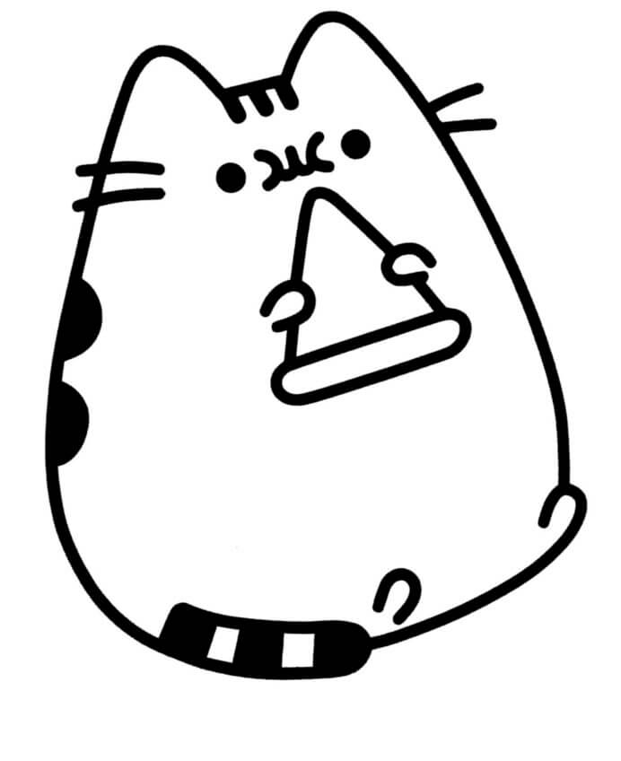 Mèo Pusheen ăn bánh