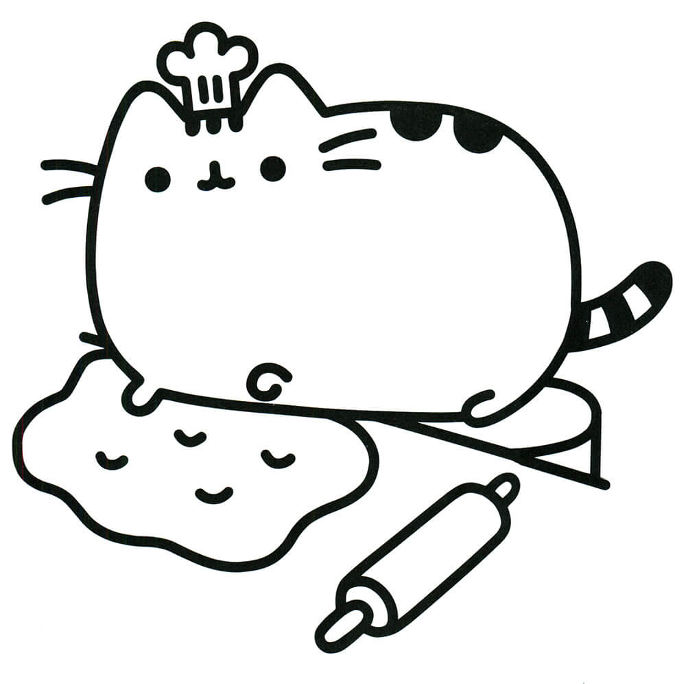Mèo Pusheen làm bánh
