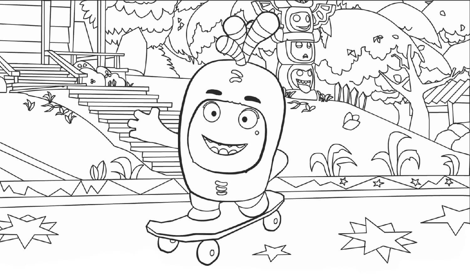 Oddbods trượt ván