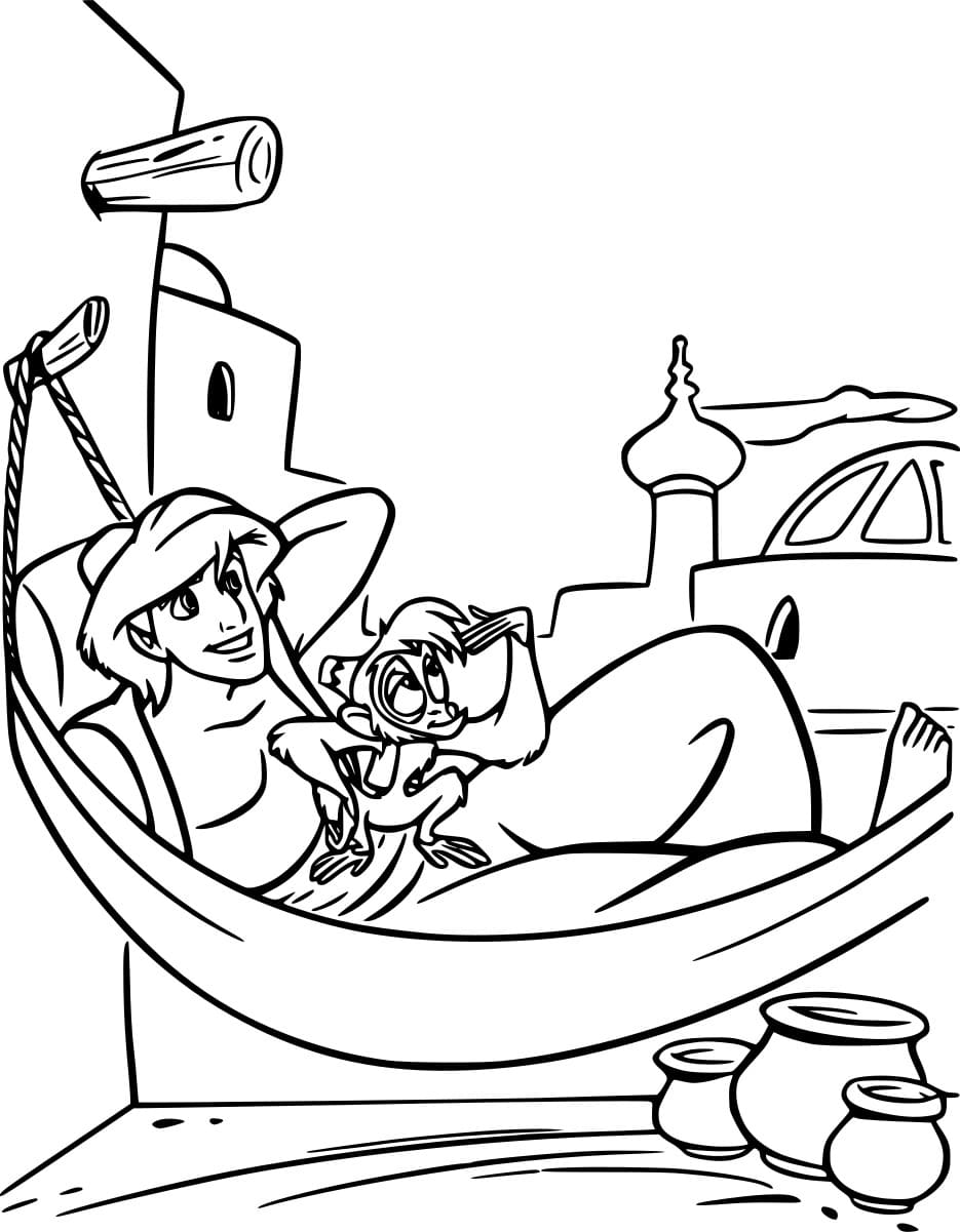 Aladdin Và Abu Nằm Võng