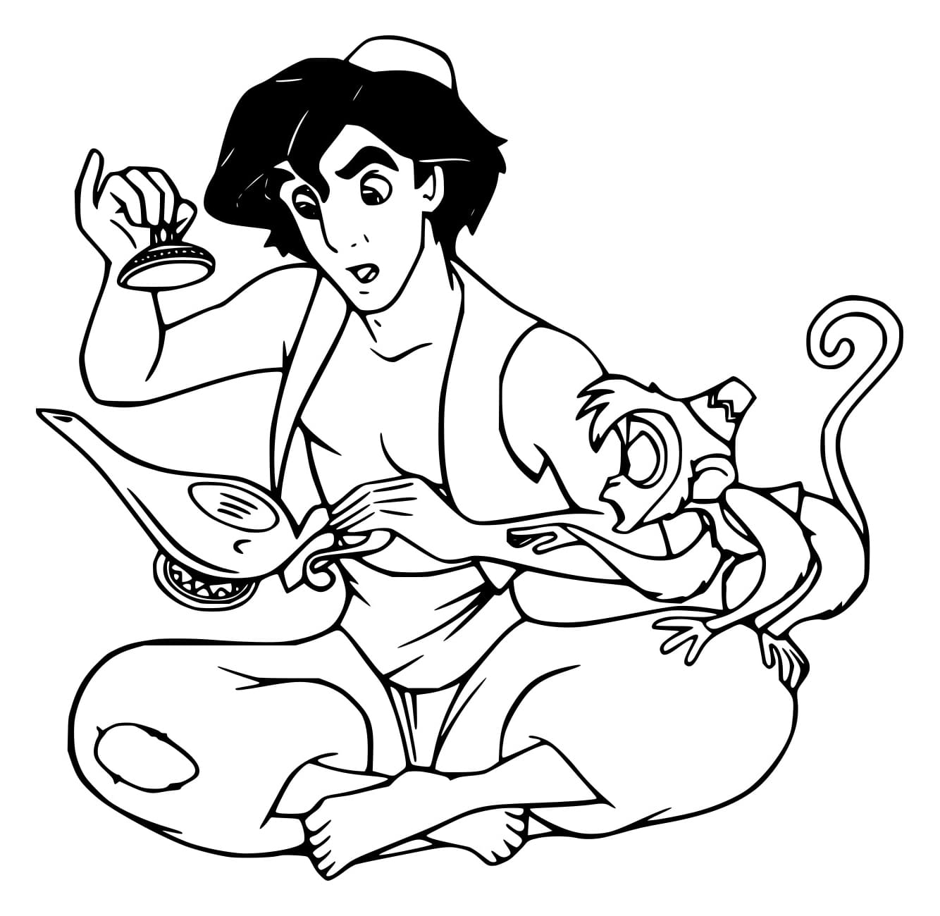 Aladdin Và Abu Với Cây Đèn Thần
