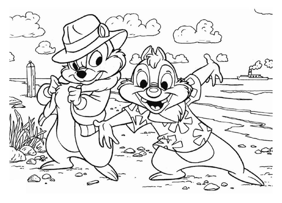 Chip và Dale Trên Bãi Biển