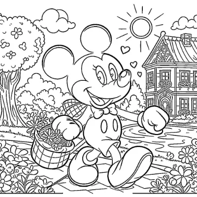 Chuột Mickey Hái Hoa