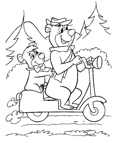 Gấu Yogi Lái Xe Máy