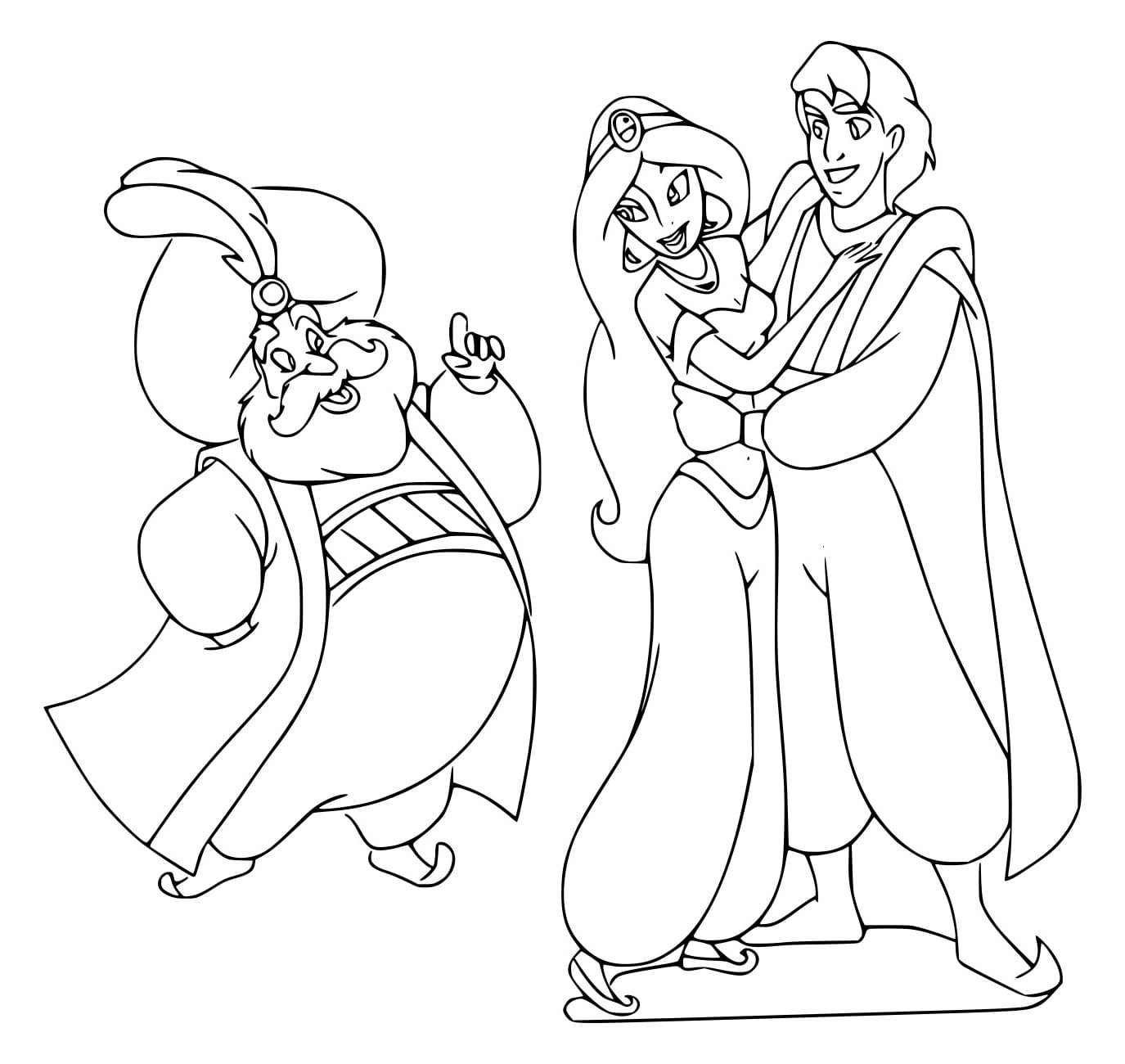 Jasmine Và Aladdin Với Sultan