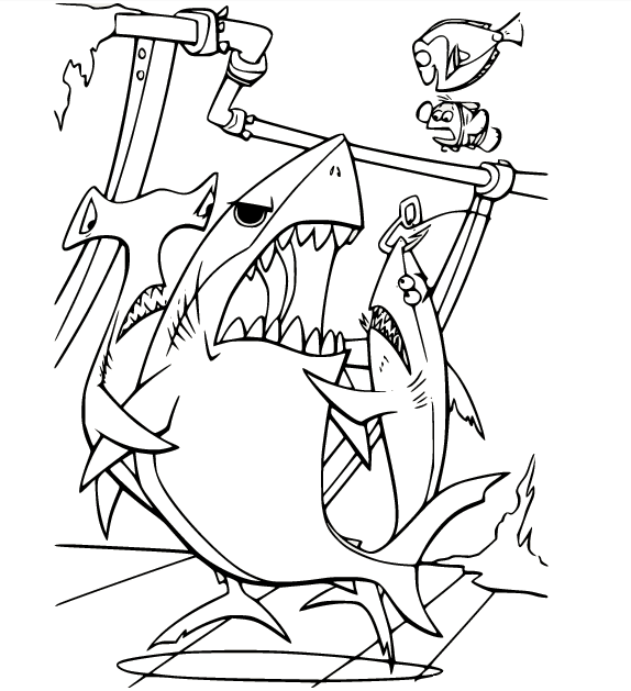 Marlin, Dory Với Cá Mập