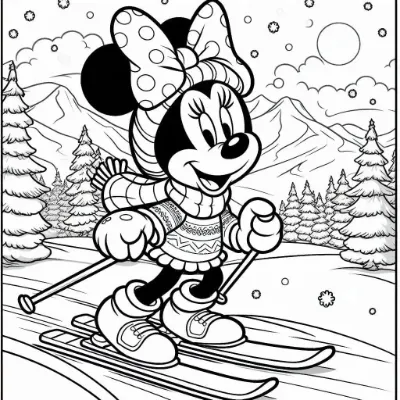 Minnie Snowboarding