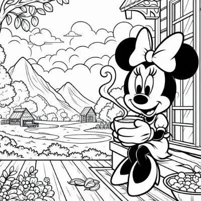 Minnie Drinking Tea