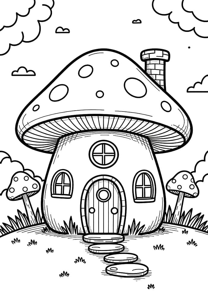 Ngôi Nhà Nấm Nhỏ Dễ Thương