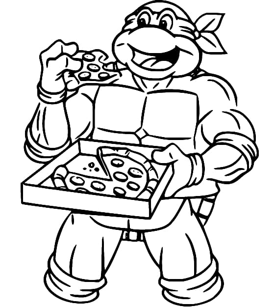 Ninja Rùa Ăn Miếng Pizza