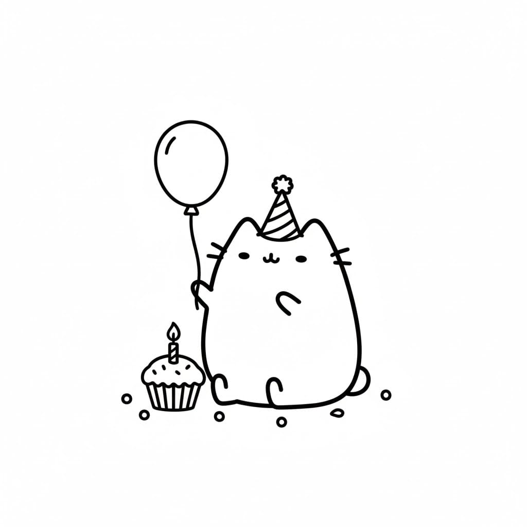 Pusheen Ăn Sinh Nhật