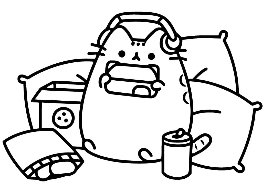 Pusheen Playing Video Games