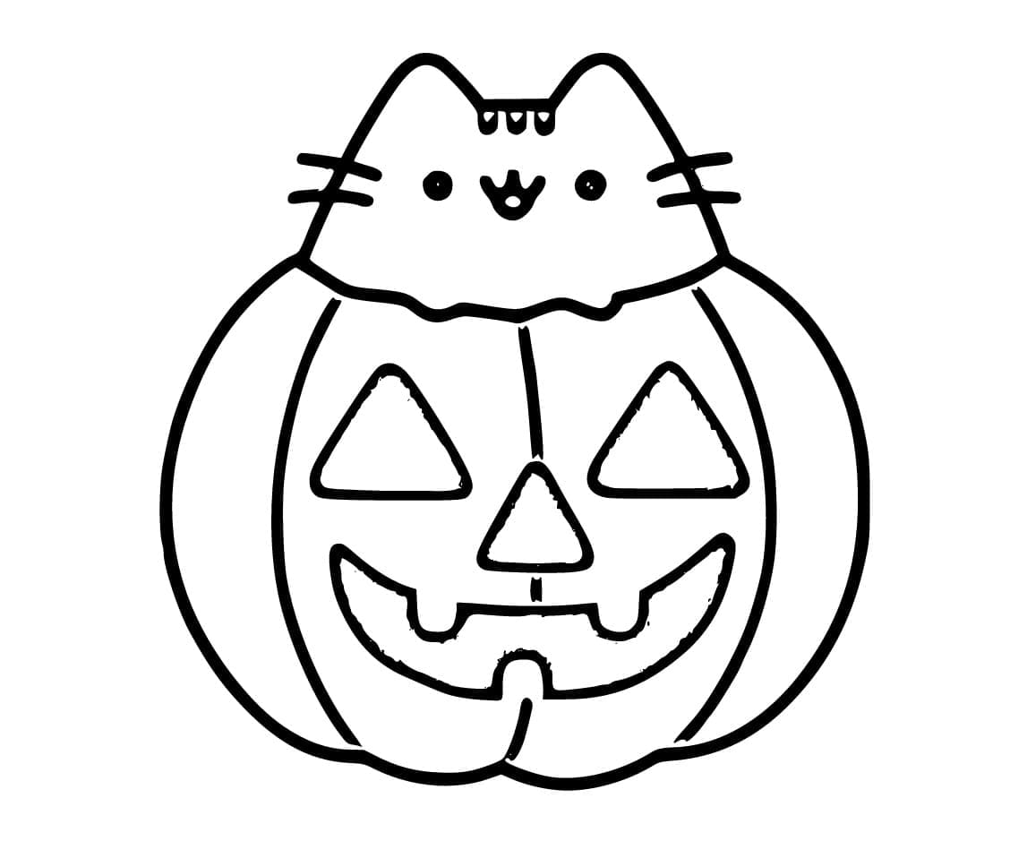 Pusheen in Pumpkin