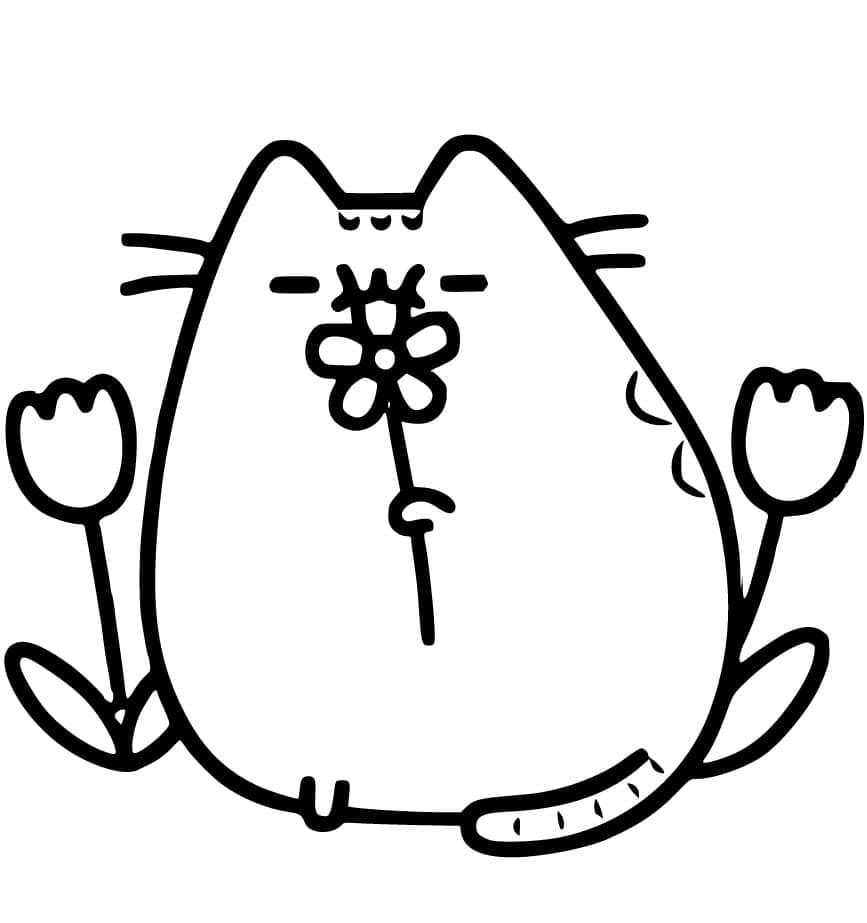 Pusheen and Flower
