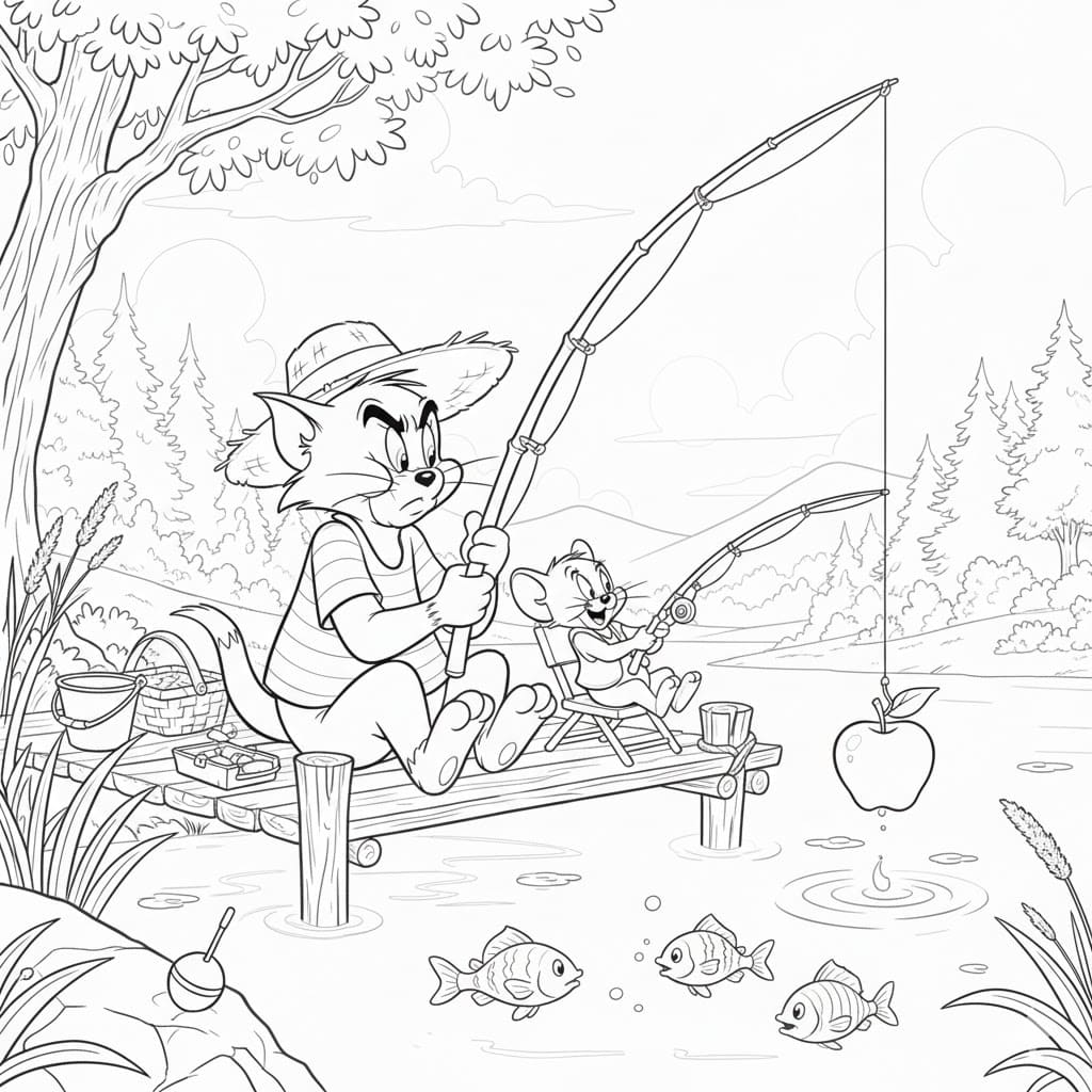 Tom Và Jerry Câu Cá