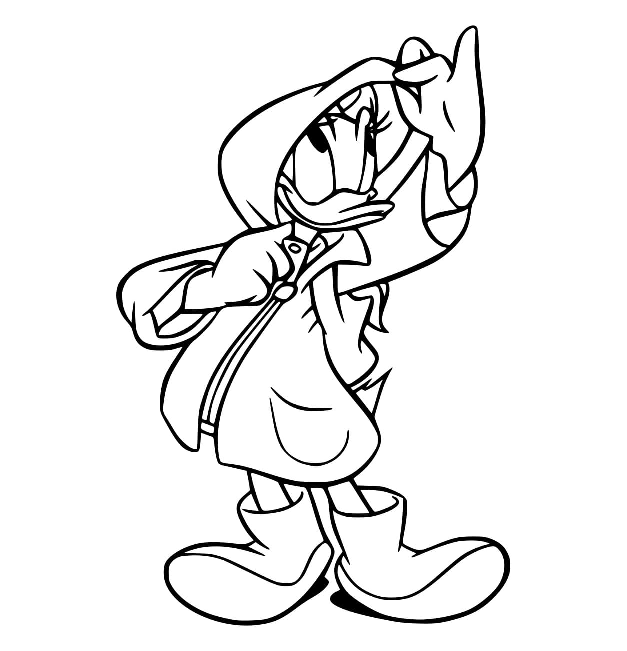 Vịt Donald Mặc Áo Mưa