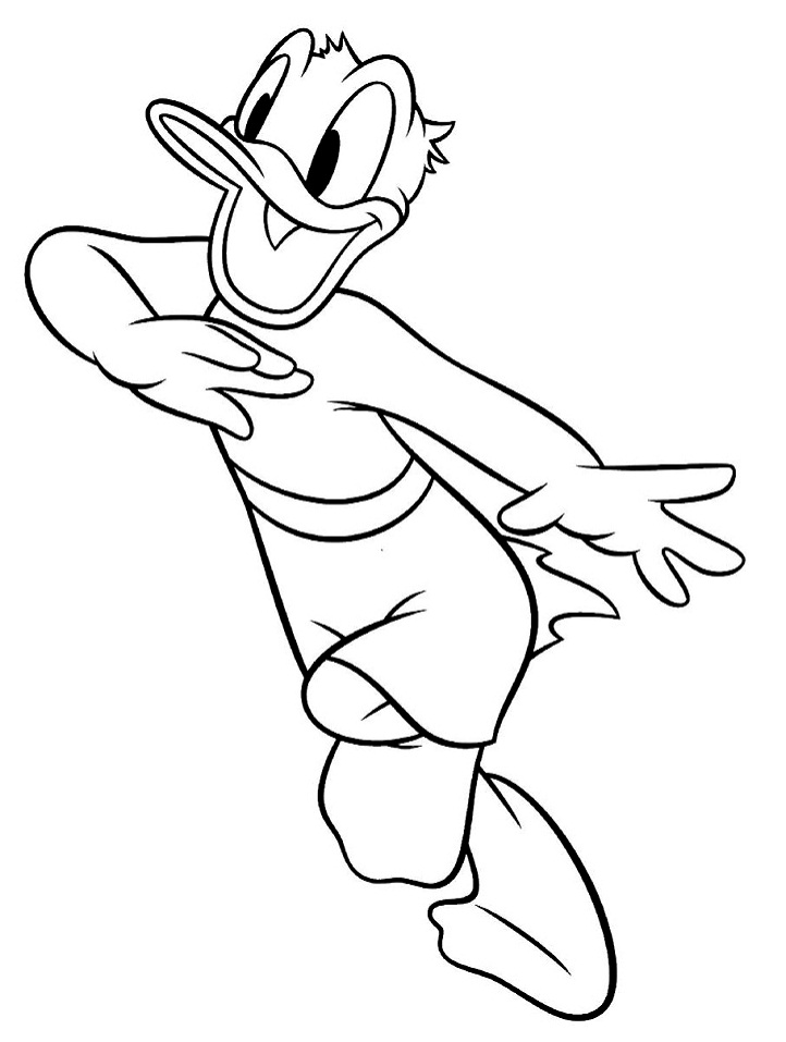 vịt donald đi bơi