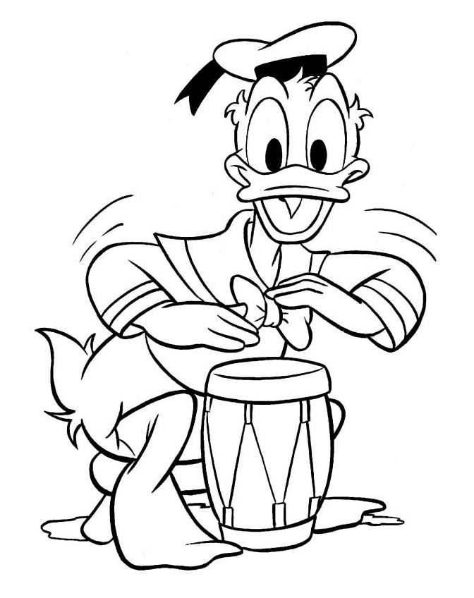 vịt donald gõ trống