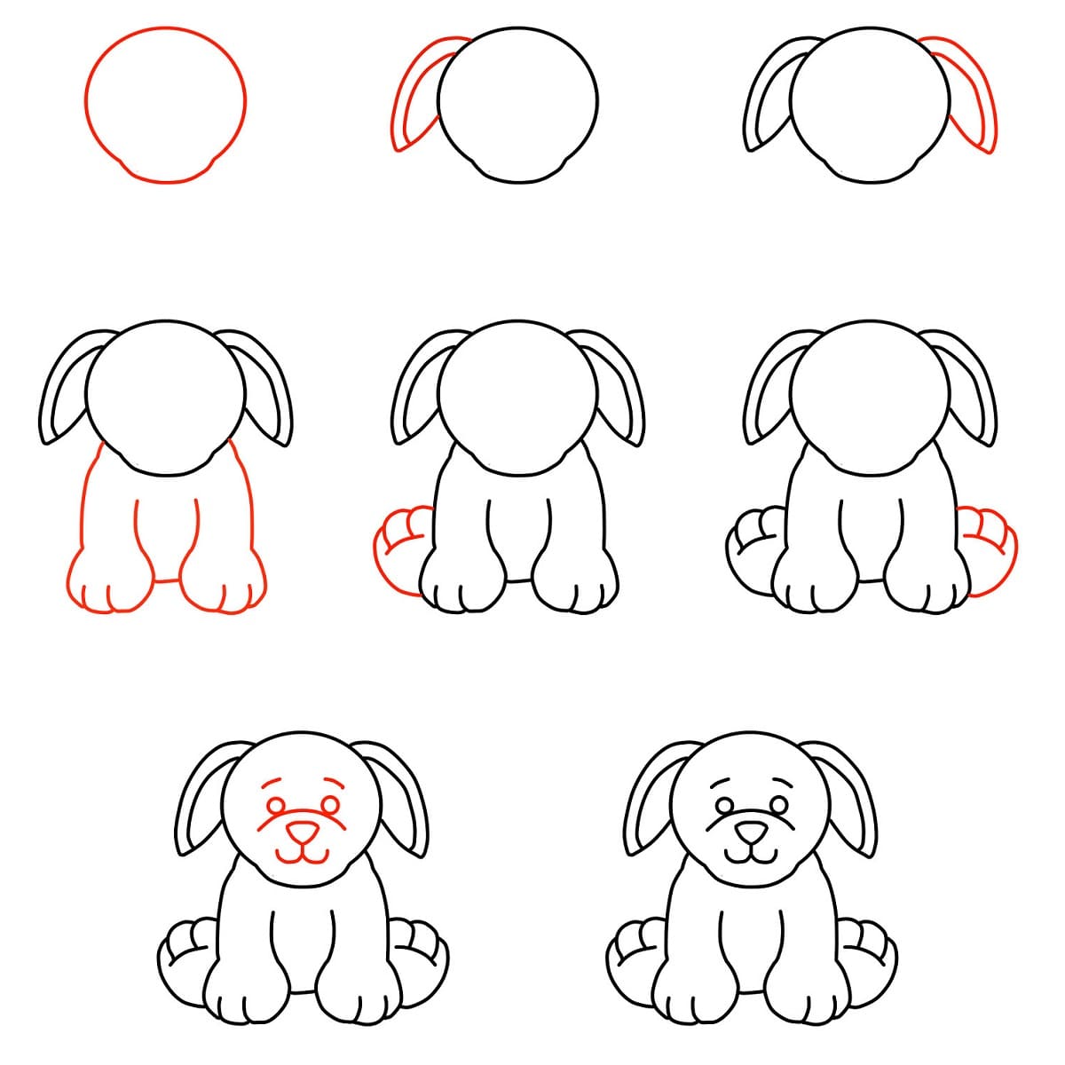 Vẽ Chú Chó Đang Ngồi