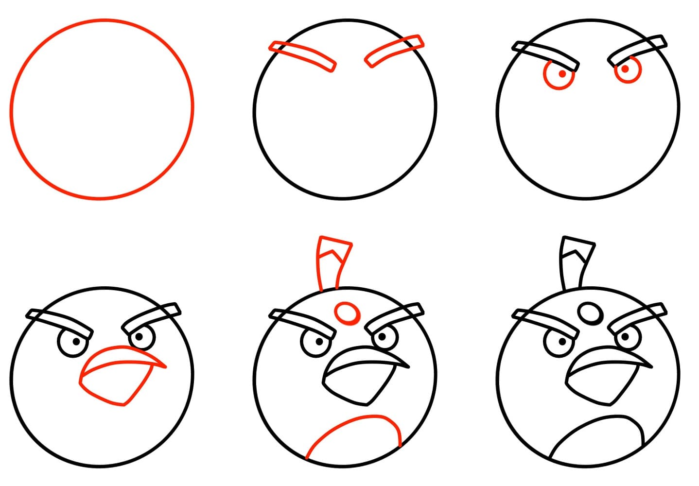 Vẽ Chim Angry Bird Đơn Giản