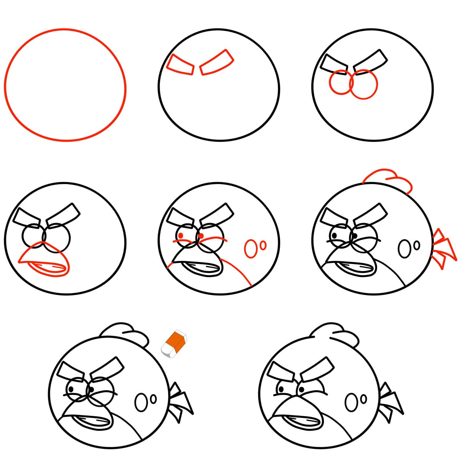 Vẽ Chú Chim Red Giận Dữ