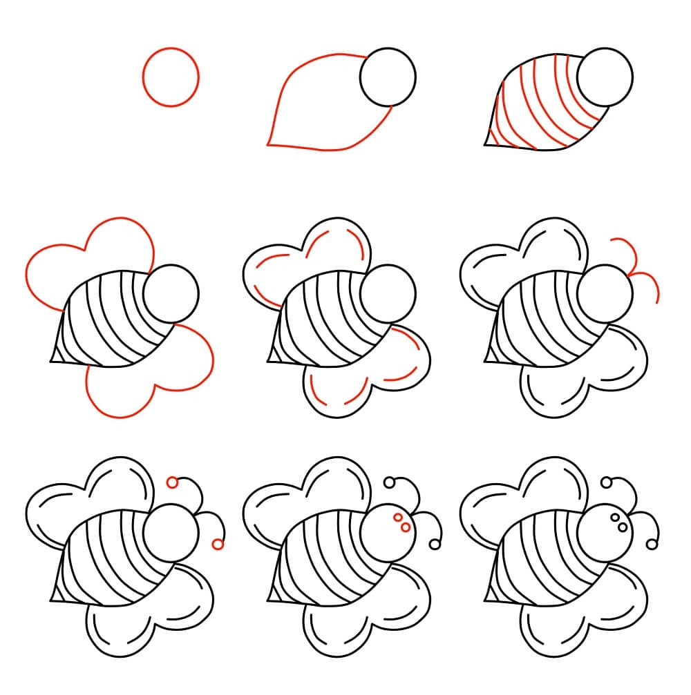 Vẽ Con Ong Đơn Giản