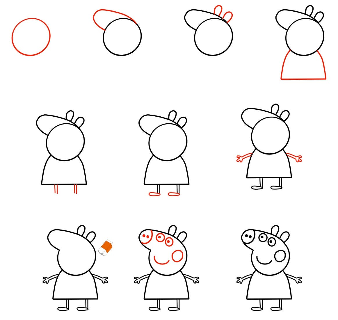 Vẽ Heo Peppa Xinh Xắn