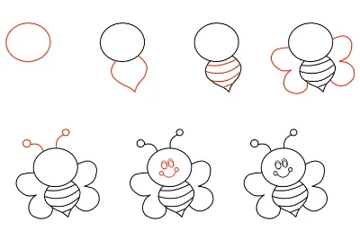 Vẽ Hình Con Ong Đơn Giản