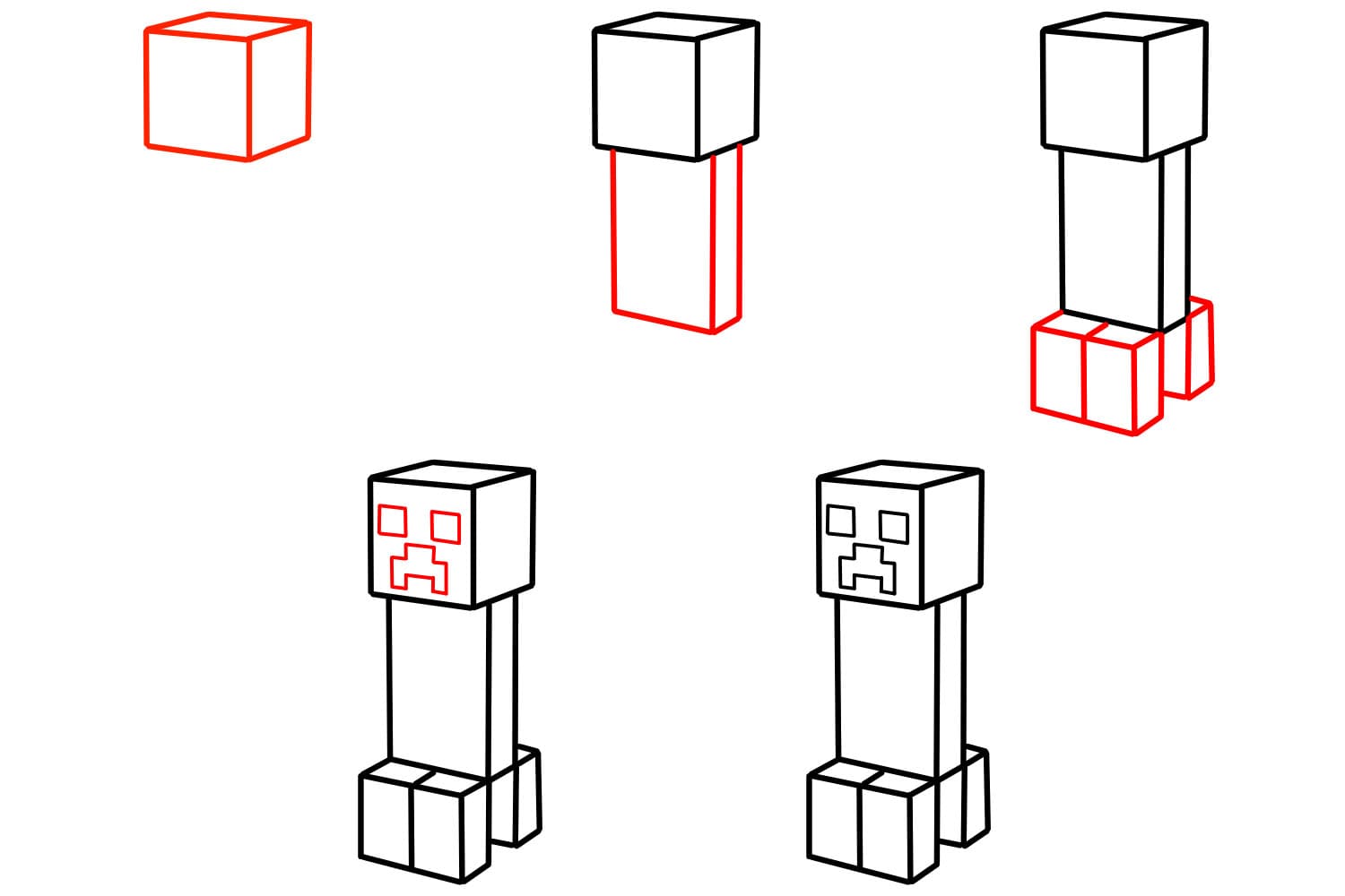 Vẽ Minecraft Creeper