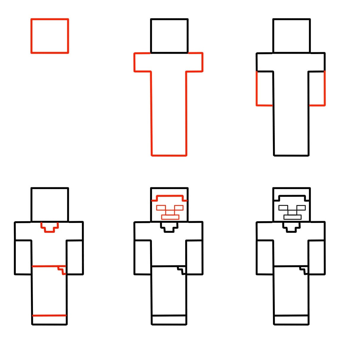 Vẽ Minecraft Steve Đơn Giản