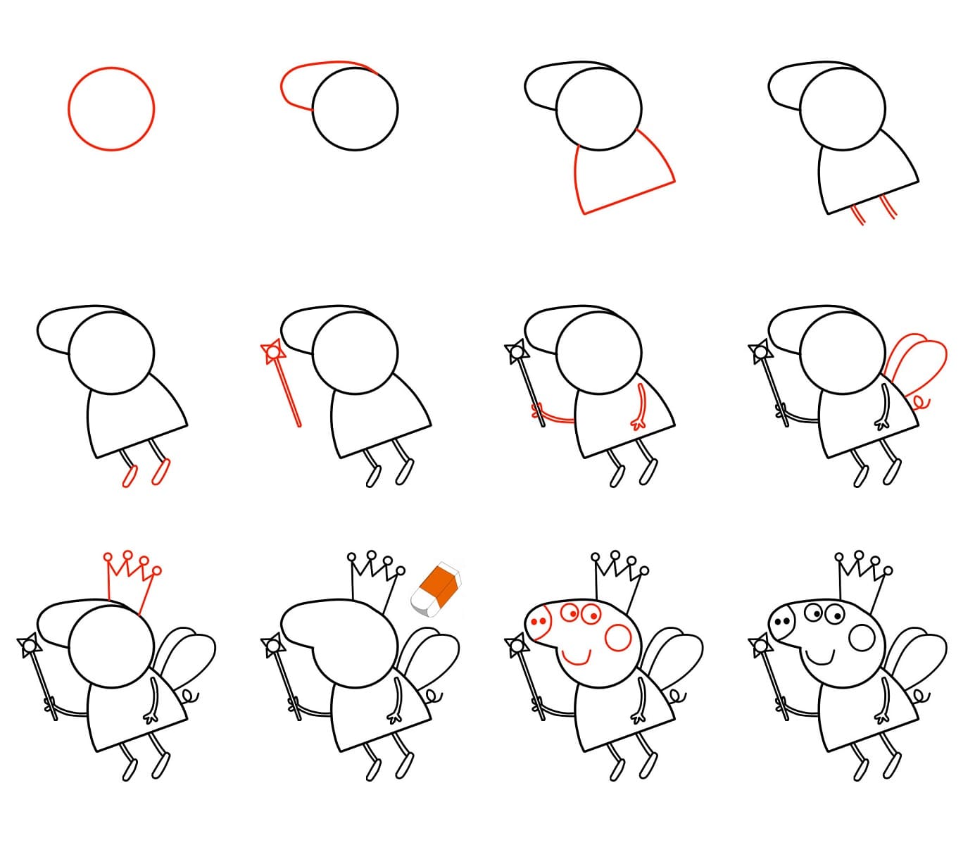 Vẽ Nàng Tiên Heo Peppa