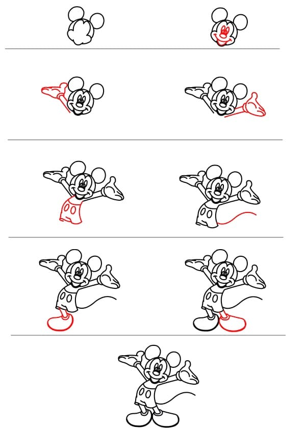 Vẽ Chuột Mickey Vui Vẻ