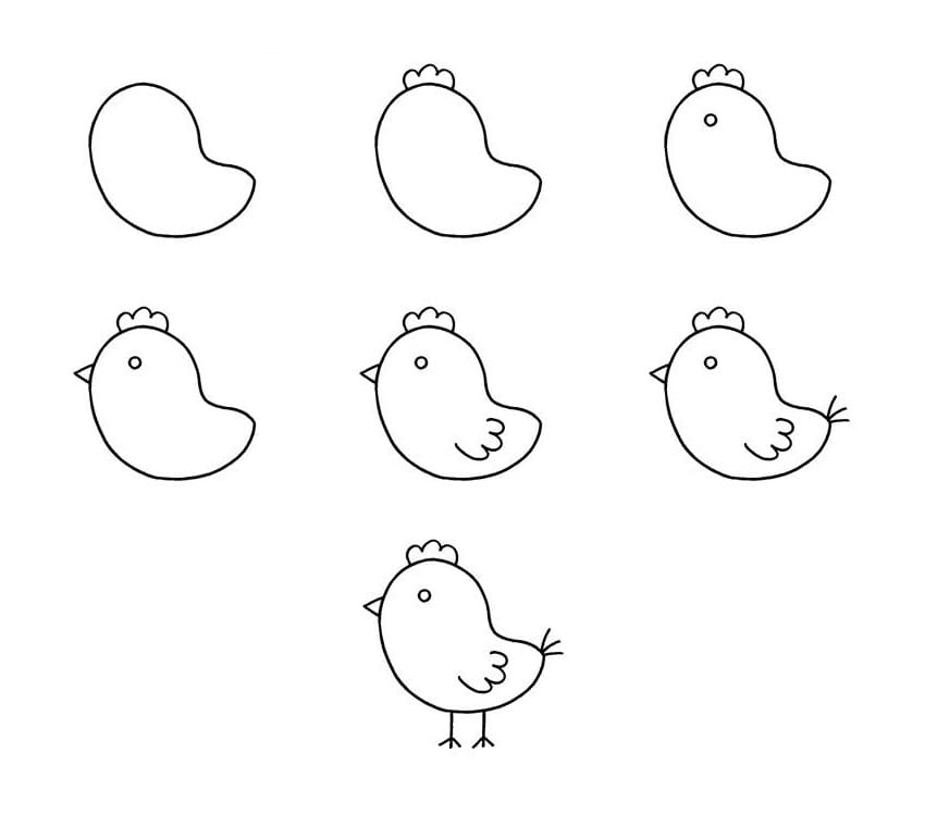 Vẽ Con Gà Con Đáng Yêu